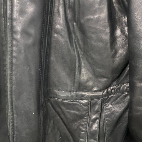 Danier Men's Black Leather Jacket with Quilt Zip out Lining Size 40/XL - Picture 3 of 15